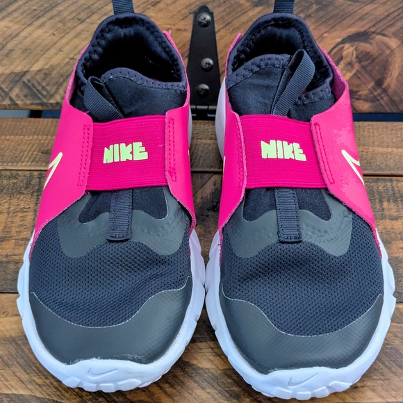 Nike Flex Runner 2 GS 'Dark Obsidian Fireberry Size 3.5Y - Picture 2 of 12